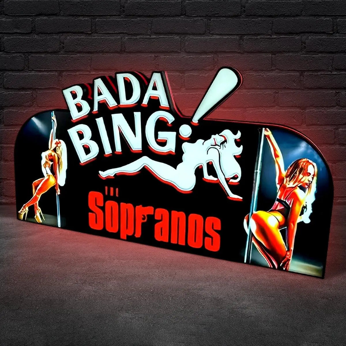 The Bada Bing Pinball Topper, Sopranos LED Pinball Topper with Dimming Function and USB powered FYLZGO Signs