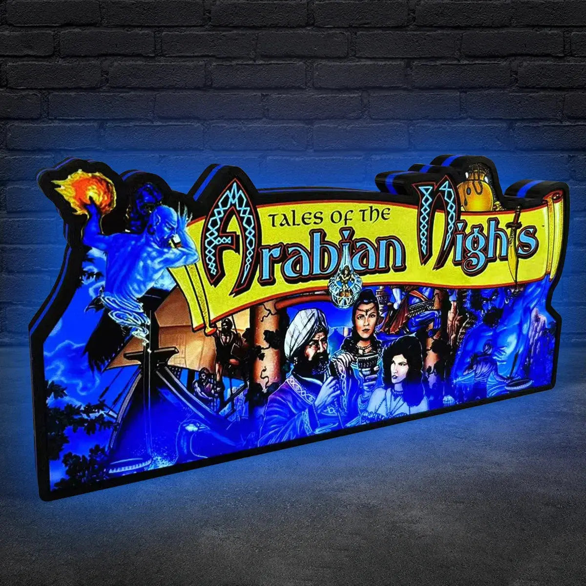 Tales of the Arabian Nights Pinball Topper, 3D Lightbox Printed Lightbox Powered by USB Band Dimm Wall Art Decor Man's Cave FYLZGO Signs