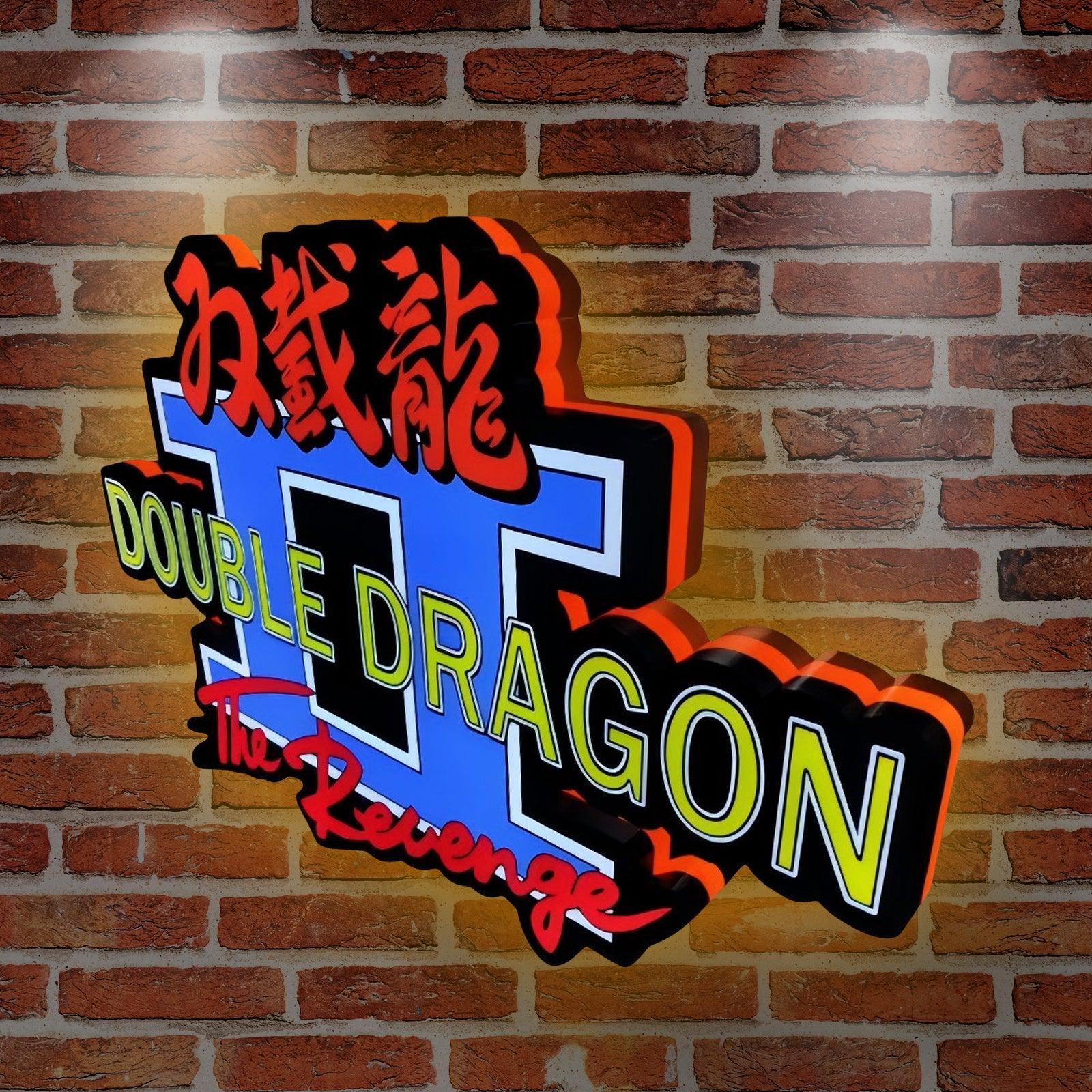 Custom Double Dragon II The Revenge Logo LED Nightlight 3D Print Desktop Lightbox Signs RGB FYLZGO Signs