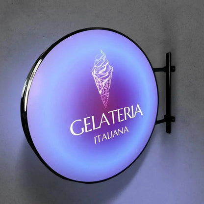 Custom Double Sided Outdoor Round Light Box Sign - Perfect For Any Business FYLZGO Signs