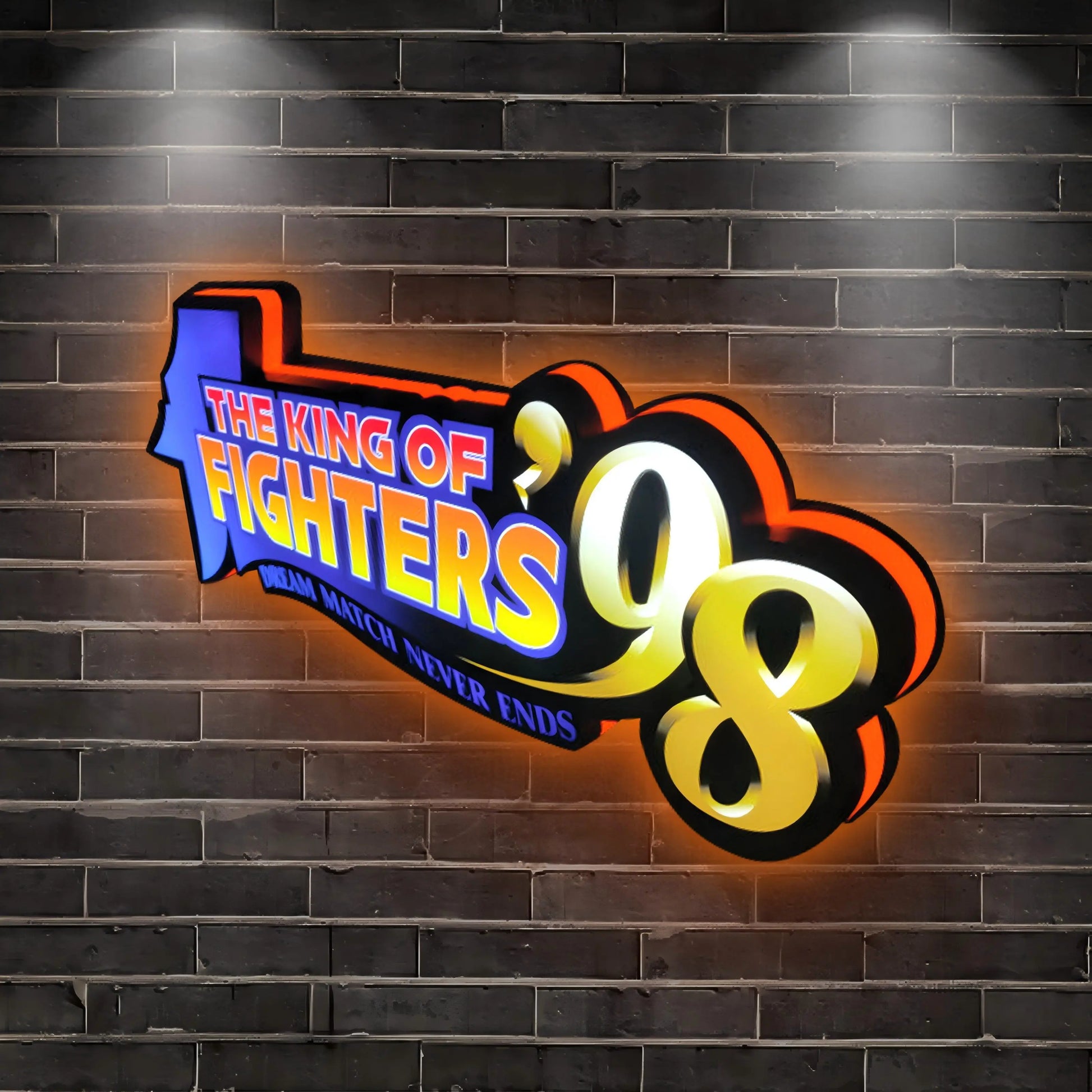The King of Fighters 98 3D Printed LED Lightbox for Gaming Room Decor FYLZGO Signs