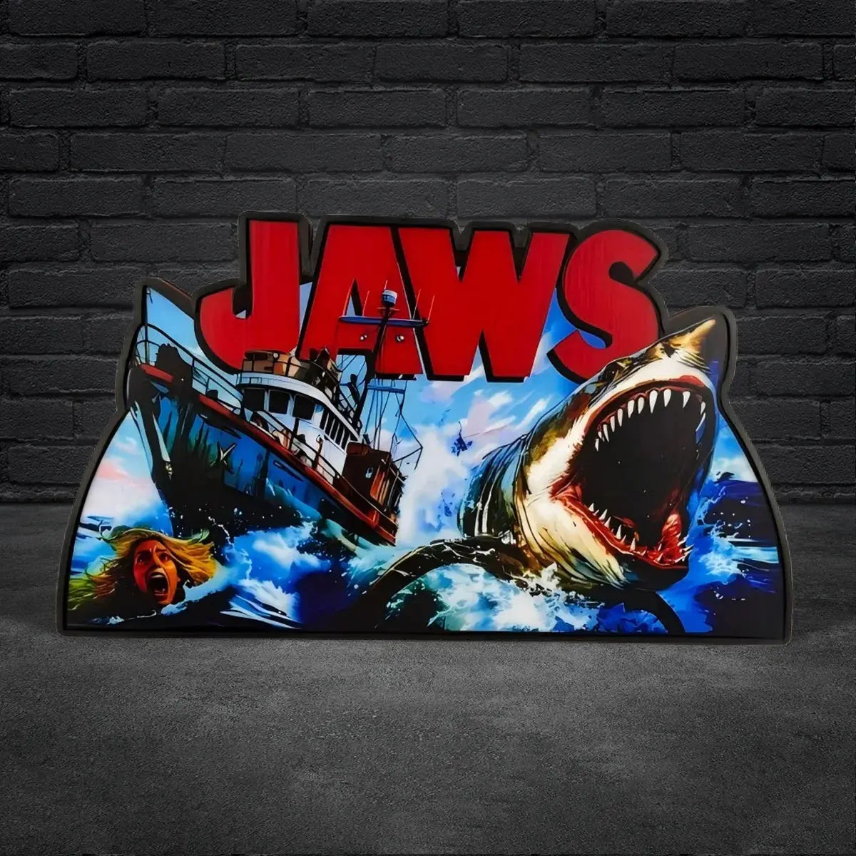 Jaws Pinball Topper, Designed for Stern Jaws Pinball 3D printed lightbox housing with RED Halo effects, LED, Dimmable, and USB powered FYLZGO Signs