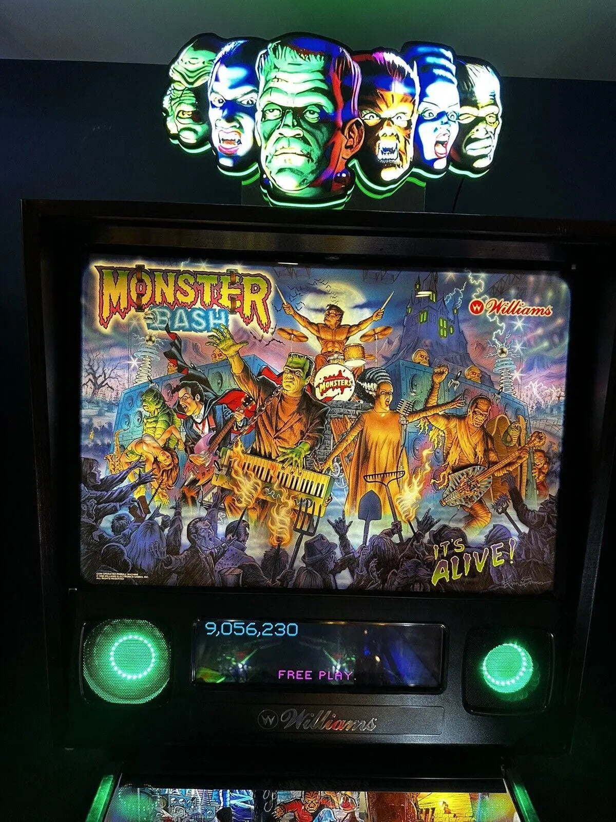 New Custom MONSTER BASH Pinball Machine LED Topper FYLZGO Signs