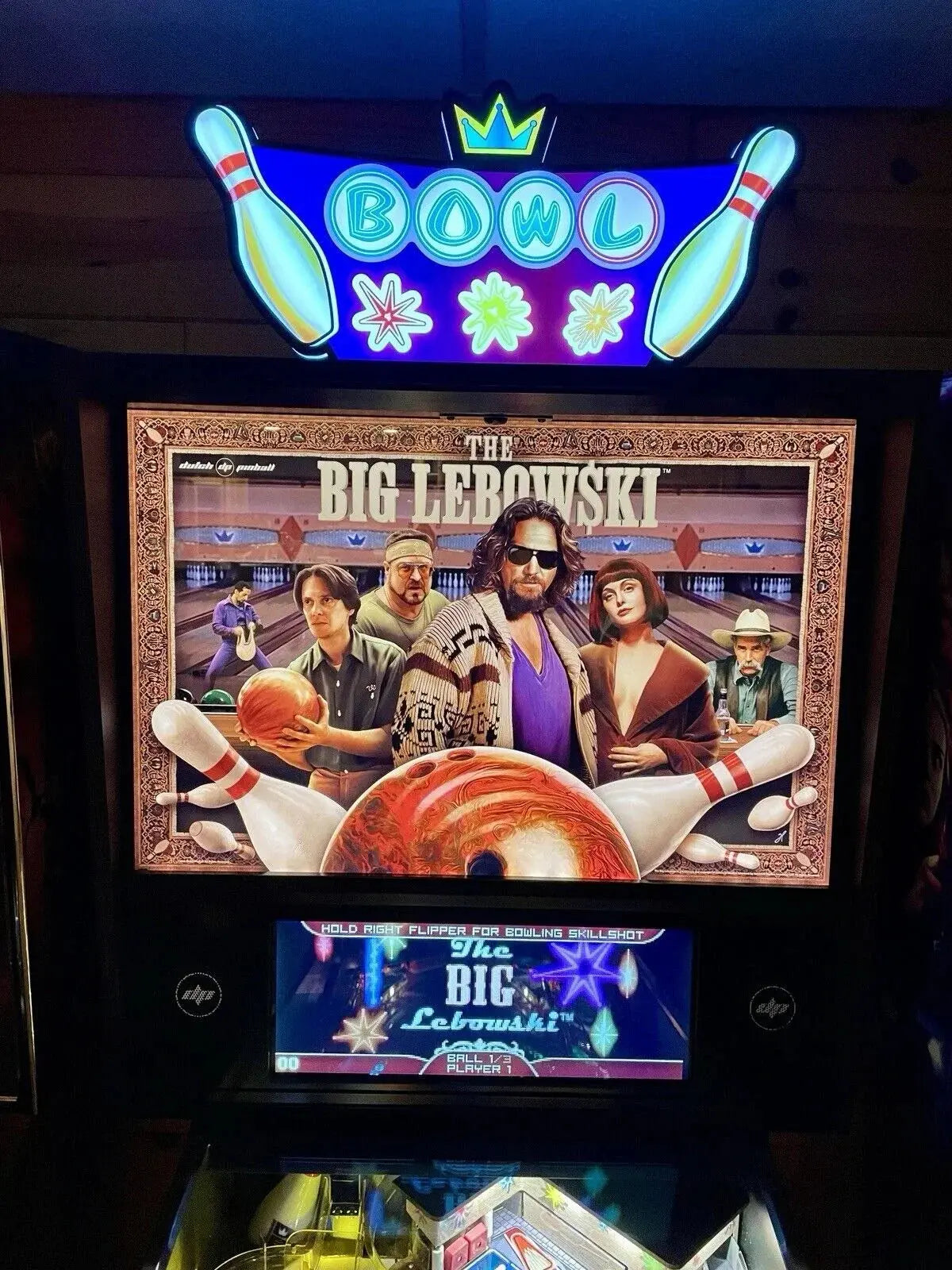 Custom The Big Lebowski Pinball Machine Led Topper Led lightbox, 3D Printed Lightbox USB Powered & Full Dimmable FYLZGO Signs