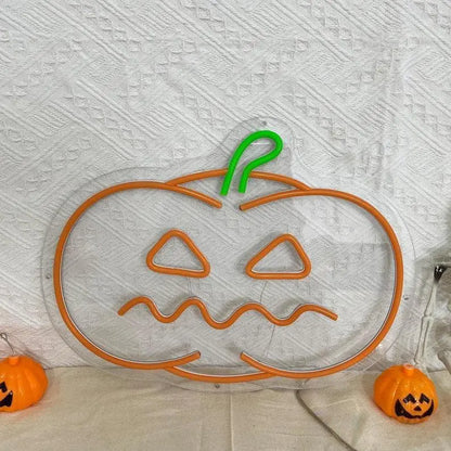 Halloween Pumpkin Neon Sign,Pumpkin LED Sign Decor,Pumpkin Party Neon,Halloween Gift,Halloween Wall Decor,Gothic Neon Decor,Pumpkin Decor FYLZGO Signs