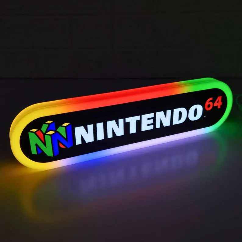 Nintendo 64 RGB LED Sign | 3D Printed Gaming Logo Decor (USB Powered)