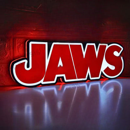 Jaws LED Lightbox Sign, 3D Printed Movie Logo Wall Art, Home Cinema Decor NEOUNIK