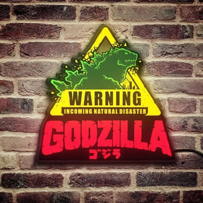 Godzilla Warning Pinball Topper LED Light Box Arcade Game Lightbox FYLZGO Signs