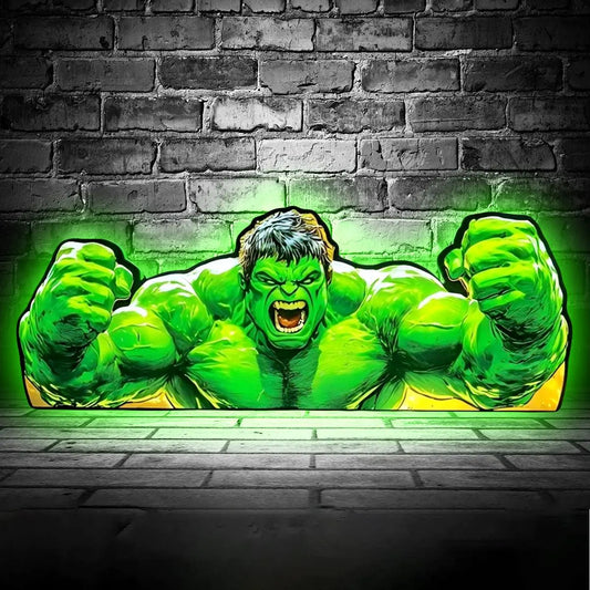 Hulk Smash LED Sign Dimmable & Powered by USB 3D Lightbox FYLZGO Signs