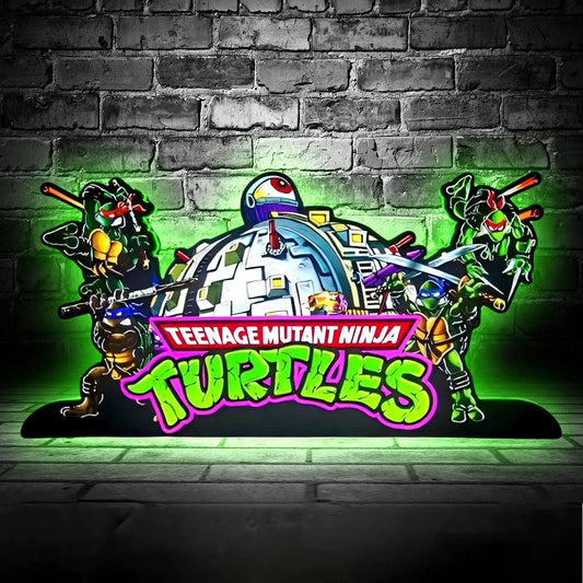 TMNT Teenage Mutant Ninja Turtle Pinball Topper LED Light Box, Perfect for Game Room or Pinball Machine, USB Fully Dimmable FYLZGO Signs