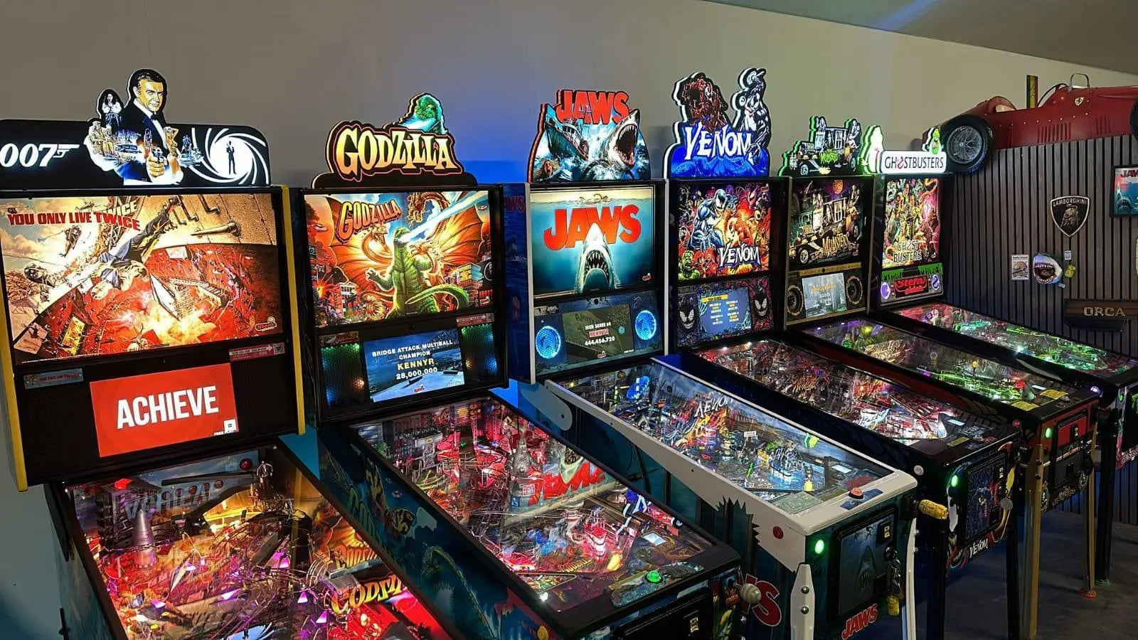 Jaws Pinball Topper, Designed for Stern Jaws Pinball 3D printed lightbox housing with RED Halo effects, LED, Dimmable, and USB powered FYLZGO Signs