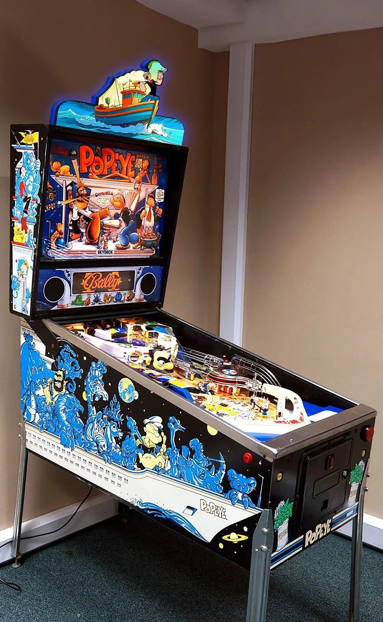 Popeye The Sailor Pinball Topper USB plug Dimmer Led 3D Lightbox, for Popeye Pinball Arcade Game fans,  Pinball Arcade Decor FYLZGO Signs
