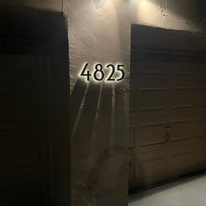 3D Custom Mini Digital Led Light Word Acrylic Number Plate Door Head Sign Metal Modern Outdoor Waterproof - FYLZGO Signs