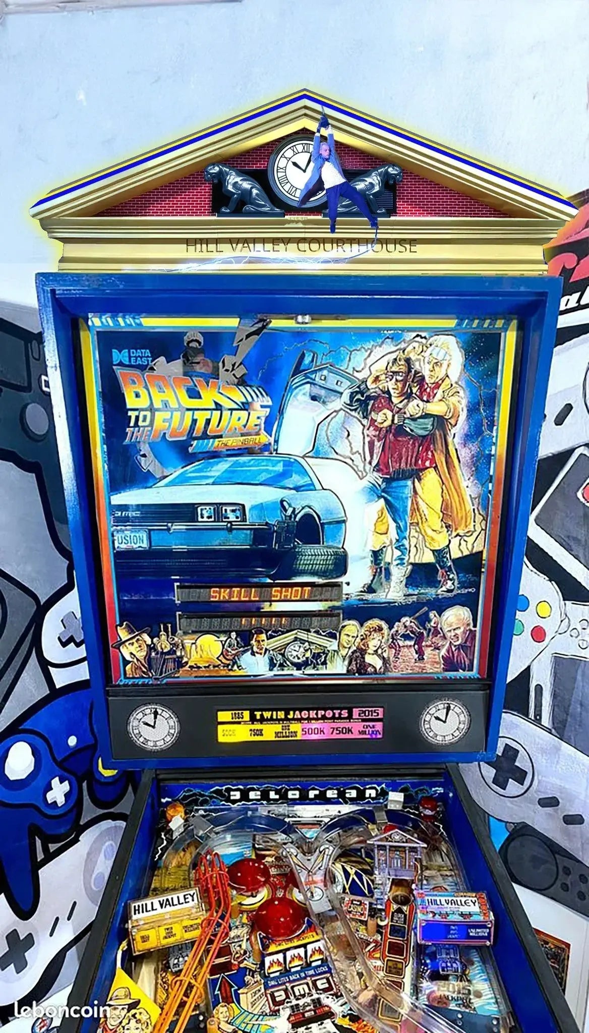 Back to the Future Pinball Topper, BTTF Topper 3D Printed Lightbox Powered by USB Band Dimm Wall Art Decor Man's Cave FYLZGO Signs
