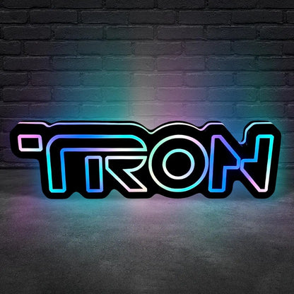 TRON Legacy style 3D Printed RGB LED illuminated wall sign FYLZGO Signs
