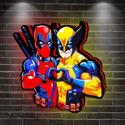 Deadpool & wolverine  Game Lightbox 3D Printed LED Lightbox FYLZGO Signs