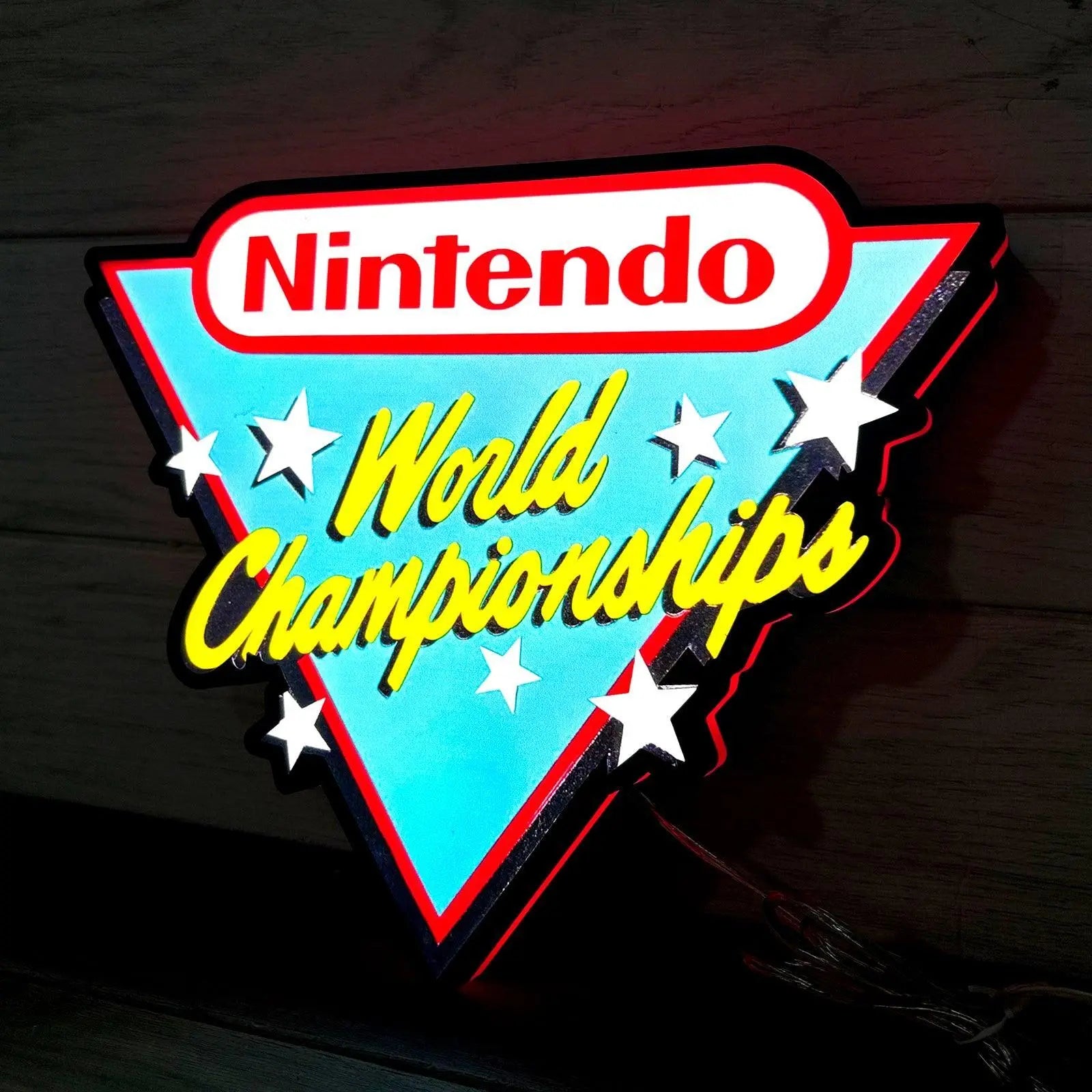 Nintendo World Campionships Logo Night Lights SNES Video Game Light  3D Printed Lightbox FYLZGO Signs
