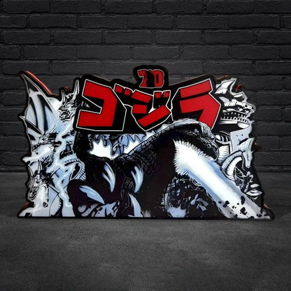 Godzilla 70th Anniversary Pinball Topper 3D Printed LED Lightbox, Arcade Game Led Lightbox, Pinball Arcade Decor FYLZGO Signs