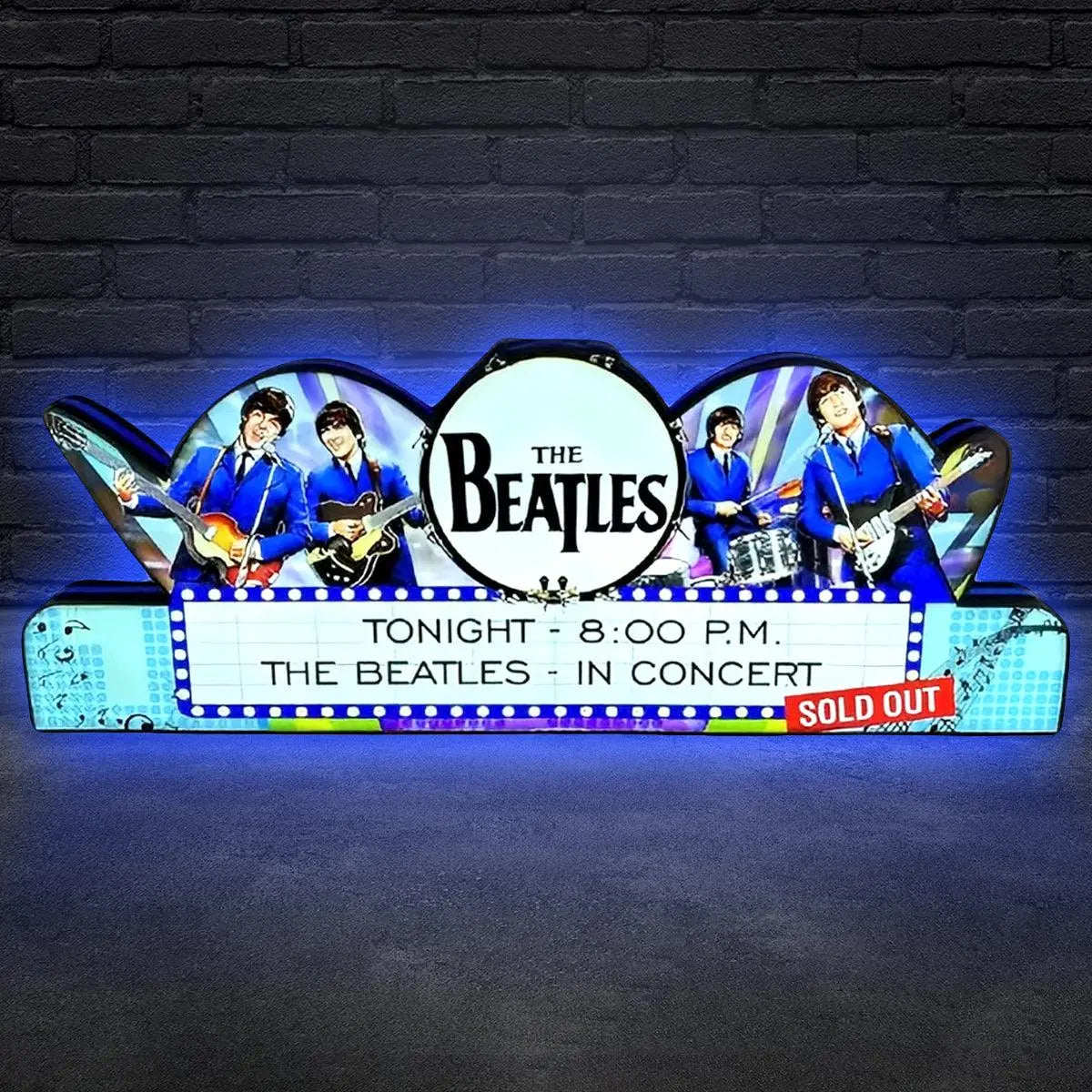 The Beatles Pinball Topper 3D Printed LED Led Lightbox, Arcade Game Led Lightbox, Perfect for Game Room or Pinball Machine FYLZGO Signs