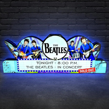 The Beatles Pinball Topper 3D Printed LED Led Lightbox, Arcade Game Led Lightbox, Perfect for Game Room or Pinball Machine FYLZGO Signs