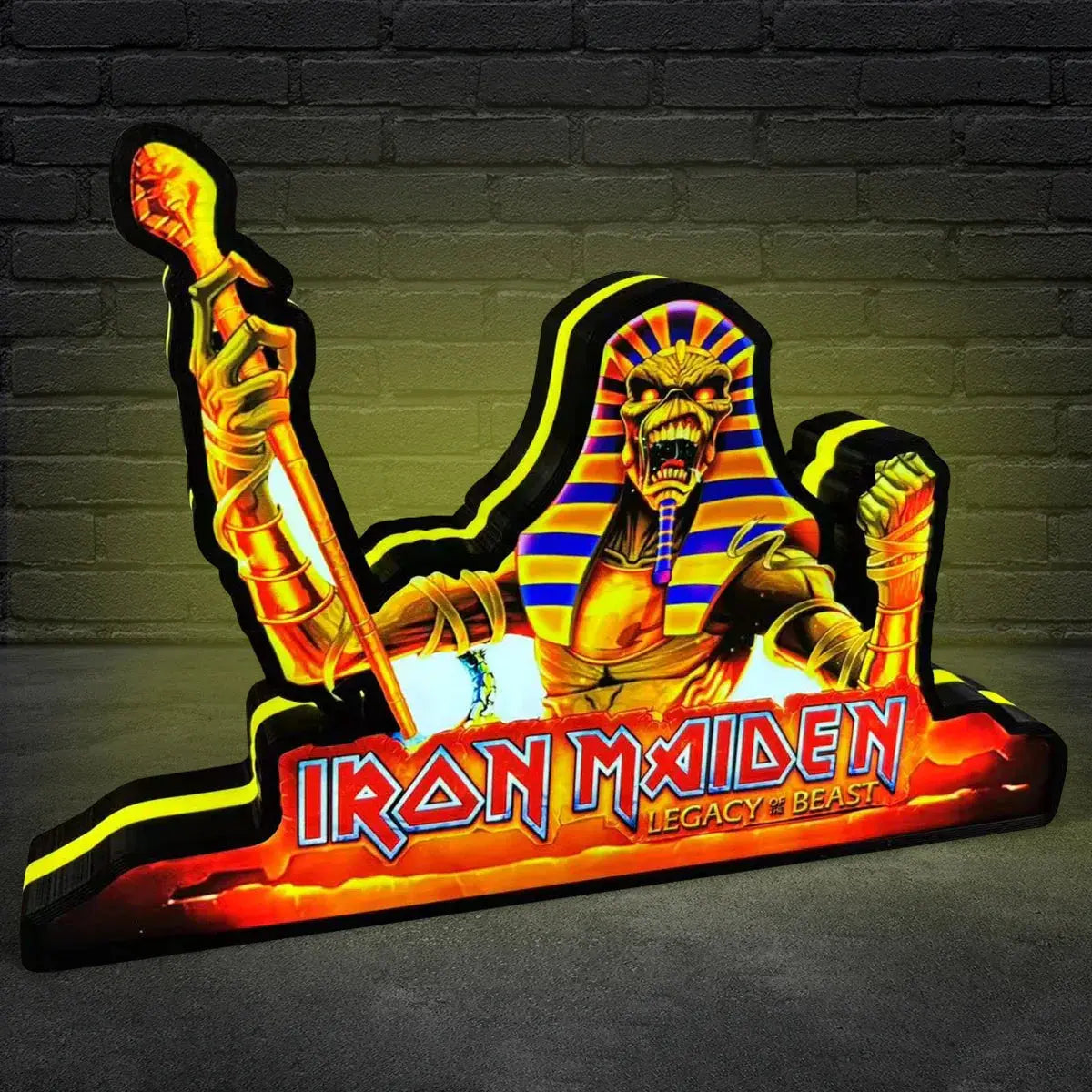 Iron Maiden Legacy of the Beast Pinball Topper LED Lightbox, Arcade Game Led Lightbox, Perfect for Game Room or Pinball Machine FYLZGO Signs