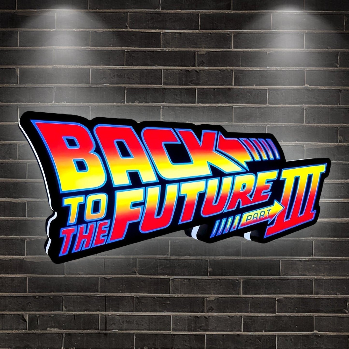 Back To The Future Logo LED Lightbox 3D Print Decortion Night Lights Illuminated Gaming Room FYLZGO Signs