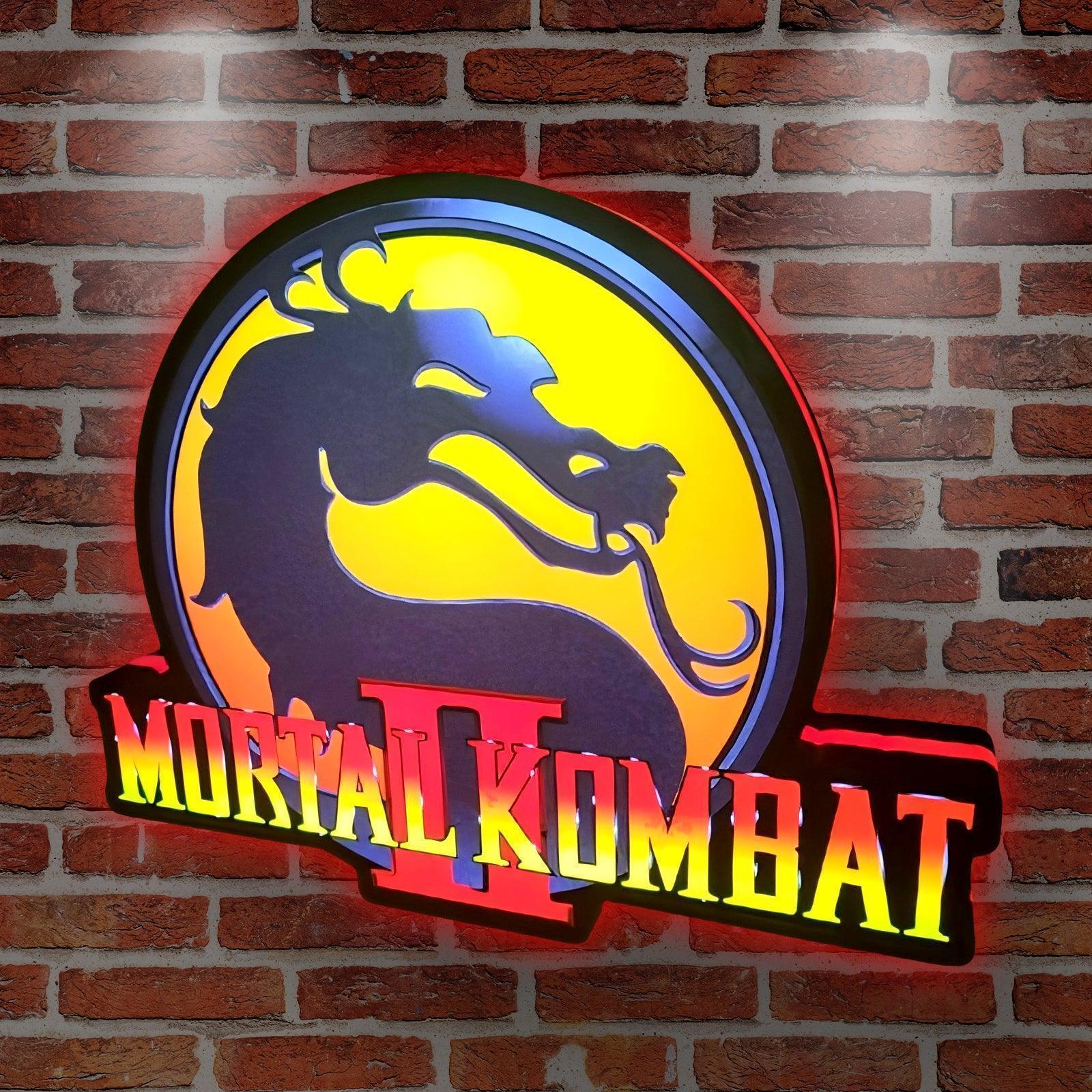 Mortal Kombat Logo 3D Print Desktop Lightbox, Mortal Kombat wall decor, led light wall decor, dragon wall art, dragon led sign, souvenirs, Mortal Kombat wall art, game room FYLZGO Signs