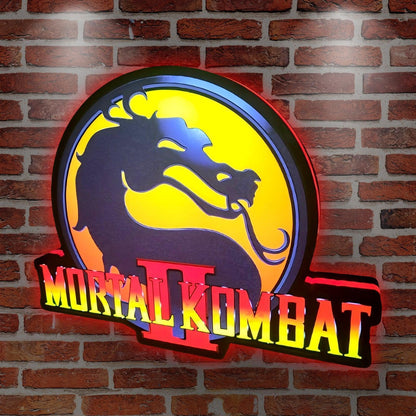 Mortal Kombat Logo 3D Print Desktop Lightbox, Mortal Kombat wall decor, led light wall decor, dragon wall art, dragon led sign, souvenirs, Mortal Kombat wall art, game room FYLZGO Signs