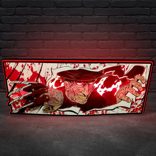 Freddy Nightmare on Elm Street Topper LED Lightbox for Pinball Machine, 3D Printed Lightbox Rock Your Game FYLZGO Signs