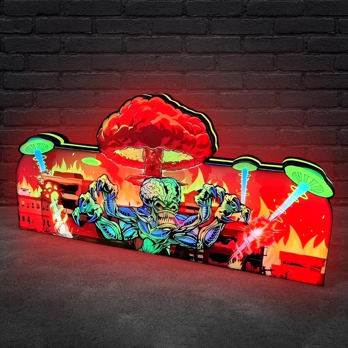 Attack From Mars Pinball Topper 3D Printed Lightbox with USB and Dimmier FYLZGO Signs