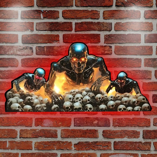 Terminator 2 Pinball Topper LED Lightbox, 3D Printed Lightbox Rock Your Game FYLZGO Signs