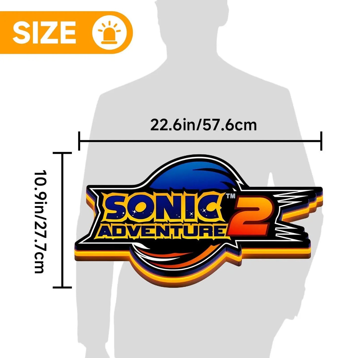 Sonic Adventure 2 3D Printed LED Lightbox Game Lightbox FYLZGO Signs