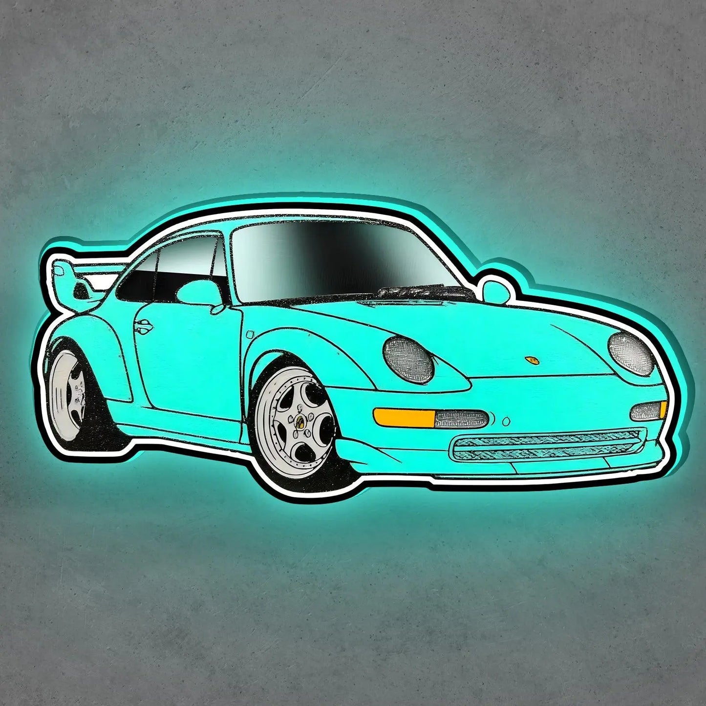Porsche 993 GT2 multicolor 3d printed lightbox FYLZGO Signs