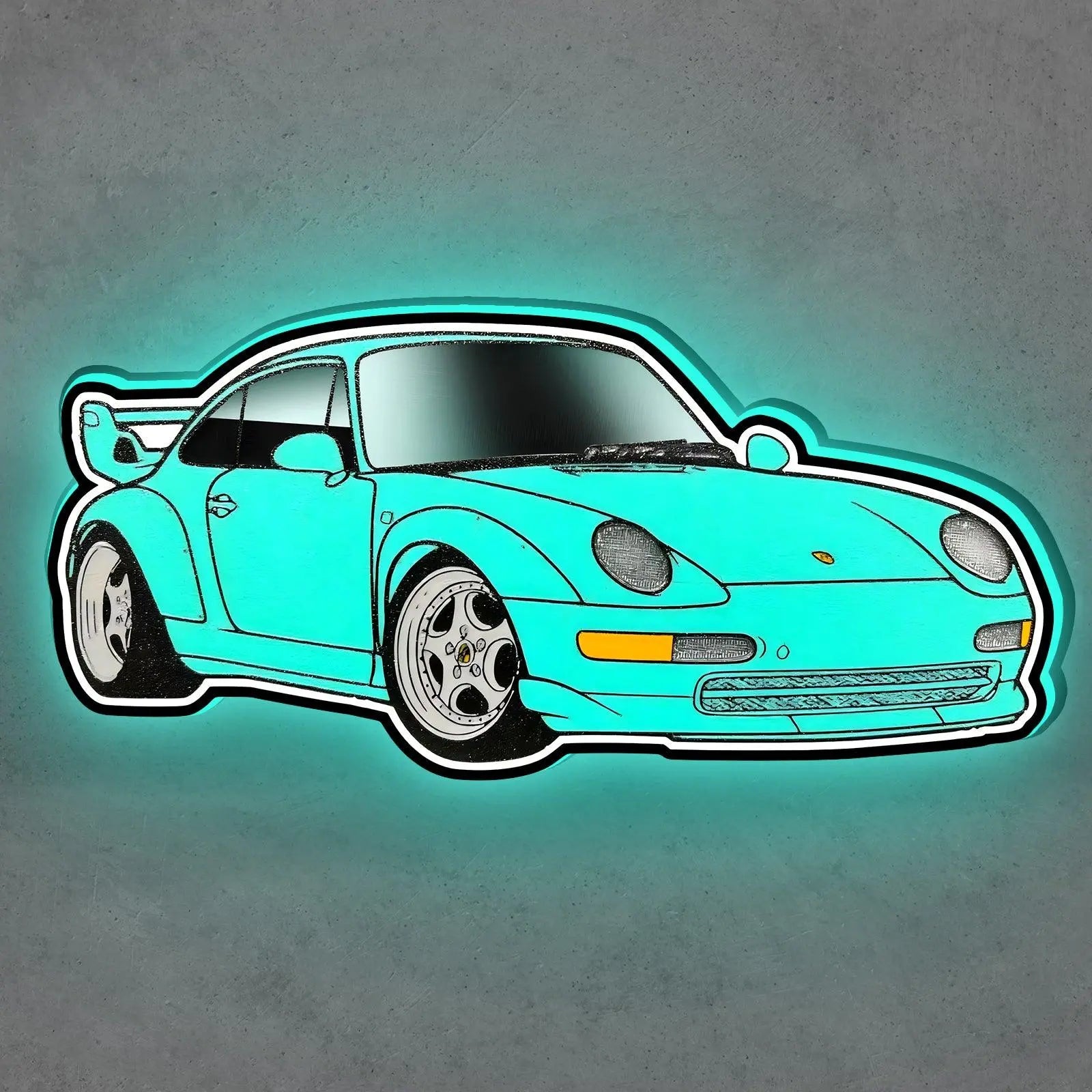 Porsche 993 GT2 multicolor 3d printed lightbox FYLZGO Signs