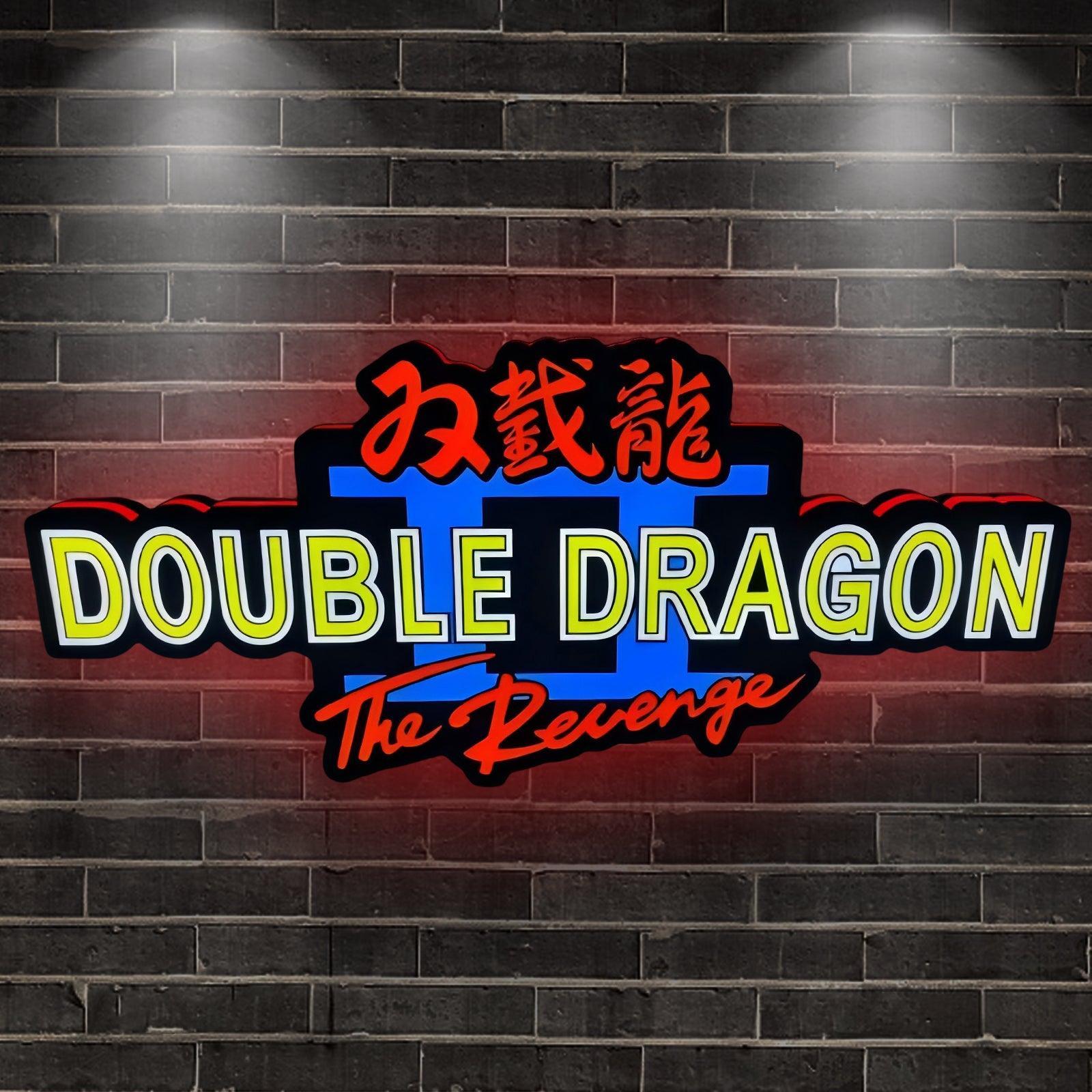 Custom Double Dragon II The Revenge Logo LED Nightlight 3D Print Desktop Lightbox Signs RGB FYLZGO Signs