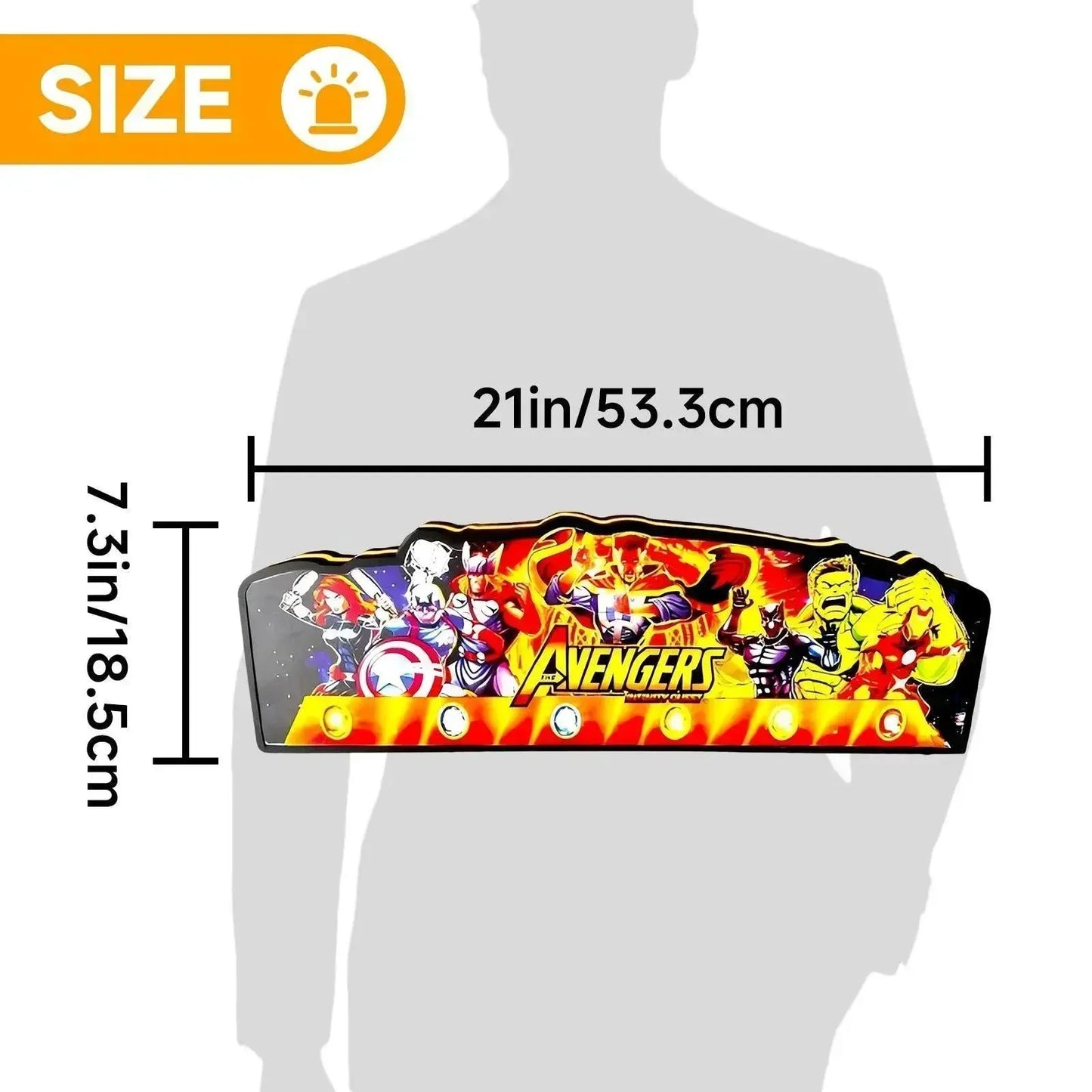 New Arrival Avengers Infinity Quest Pinball Topper 3D printed lightbox art Marvel LED, Dimmable, and USB powered FYLZGO Signs