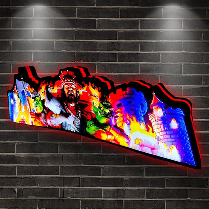 Medieval Madness Pinball Topper LED Lightbox Fire Inspiration, Pinball Arcade Decor, Perfect for Game Room or Pinball Machine FYLZGO Signs