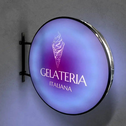 Custom Double Sided Outdoor Round Light Box Sign - Perfect For Any Business FYLZGO Signs