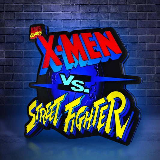 X-MAN VS Street Fight Marvel 3D Printed LED Lightbox for Gaming Room Decor FYLZGO Signs