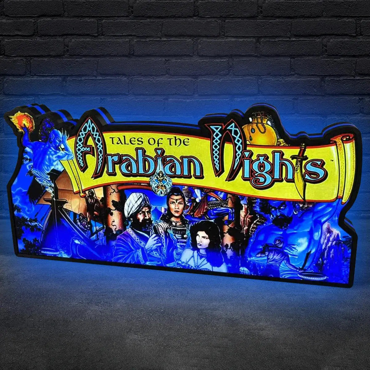 Tales of the Arabian Nights Pinball Topper, 3D Lightbox Printed Lightbox Powered by USB Band Dimm Wall Art Decor Man's Cave FYLZGO Signs