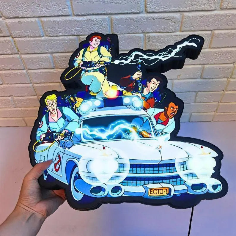 Ghostbusters ECTO-1 Lightbox, USB Powered with Dimming Control, Perfect Decor with your ECTO-1 mobile or Ecto-1 FYLZGO Signs