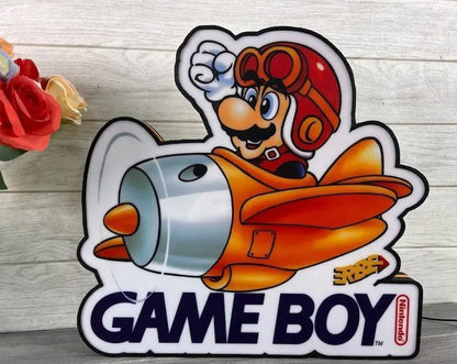 Classic Gameboy Super Mario LED Light Box, Perfect for Game Room, Super Mario Sign for Man Cave, Functional Dimmer, 5V, USB Plug In FYLZGO Signs