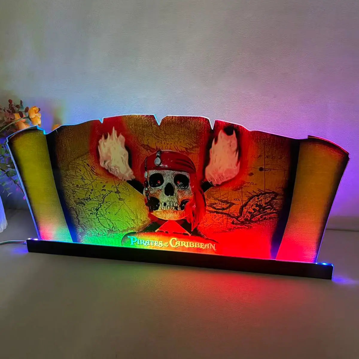 Pirates of the Caribbean Pinball Topper 3D Acrylic LED Topper, For Jersey Jack JJP Pinball Machine, Pinball Topper FYLZGO Signs