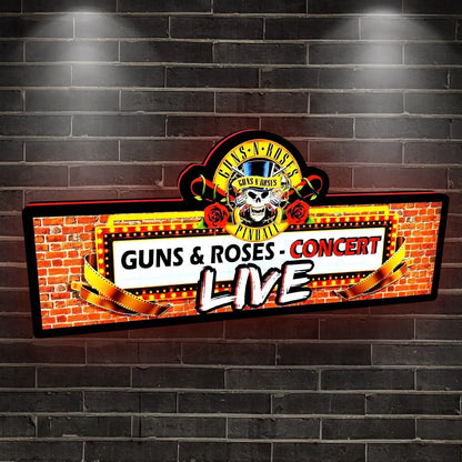 Guns Roses Pinball Topper LED Lightbox Lightbox Rock Your Game FYLZGO Signs