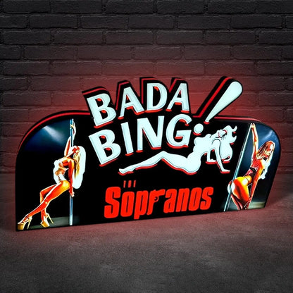 The Bada Bing Pinball Topper, Sopranos LED Pinball Topper with Dimming Function and USB powered FYLZGO Signs