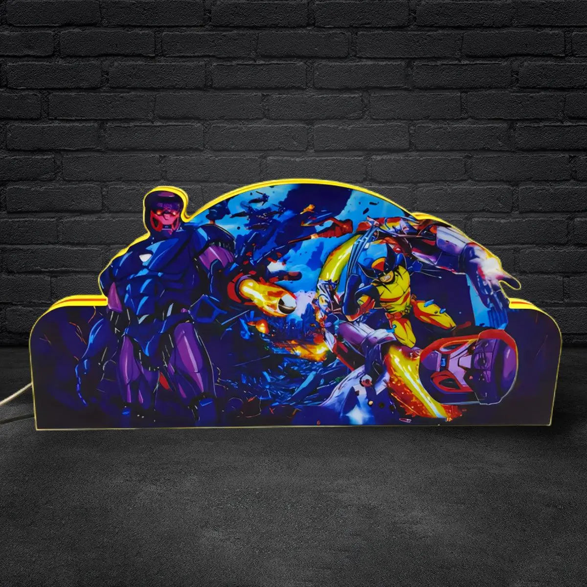 X-Men Pinball Topper 3D Pinted Lightbox, Wolverine vs. Sentinel LED Lightbox, For X-Men Pinball Arcade Game Fans, Game Rooom Decor FYLZGO Signs