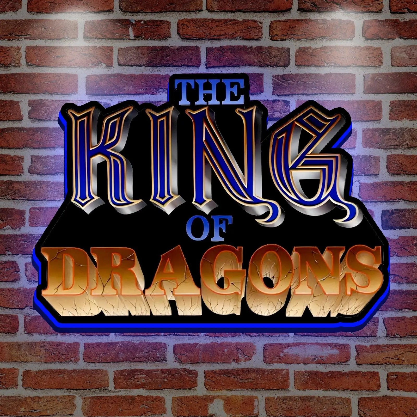The King of Dragons 3D Printed LED Lightbox for Gaming Room Decor FYLZGO Signs