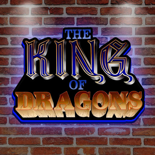 The King of Dragons 3D Printed LED Lightbox for Gaming Room Decor FYLZGO Signs