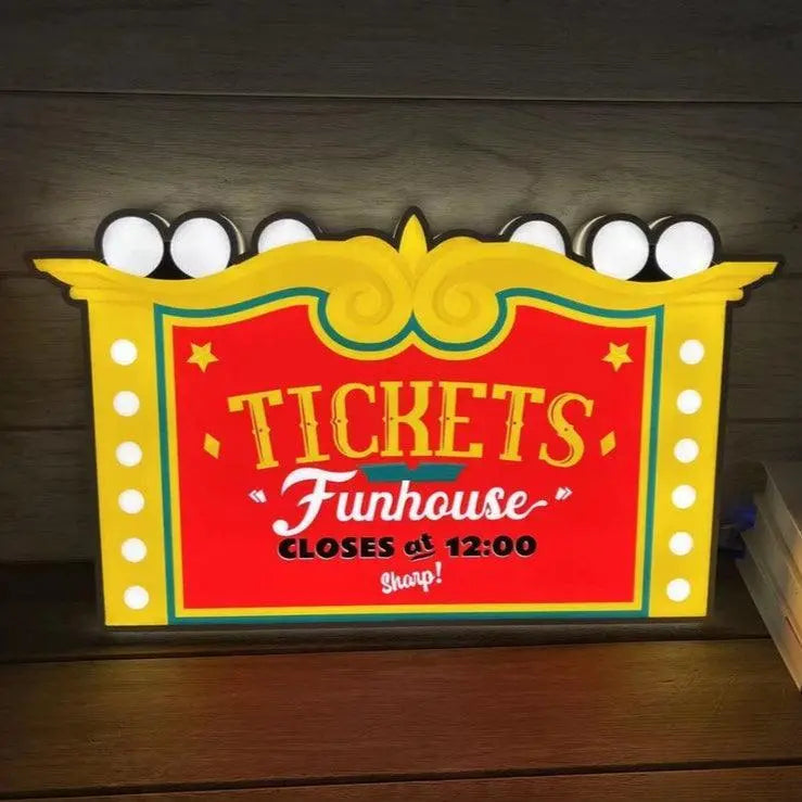 Funhouse Pinball Topper, 20 Inch LED Lightbox Pinball Topper, Functional Dimmer, 5V, USB Compatible FYLZGO Signs