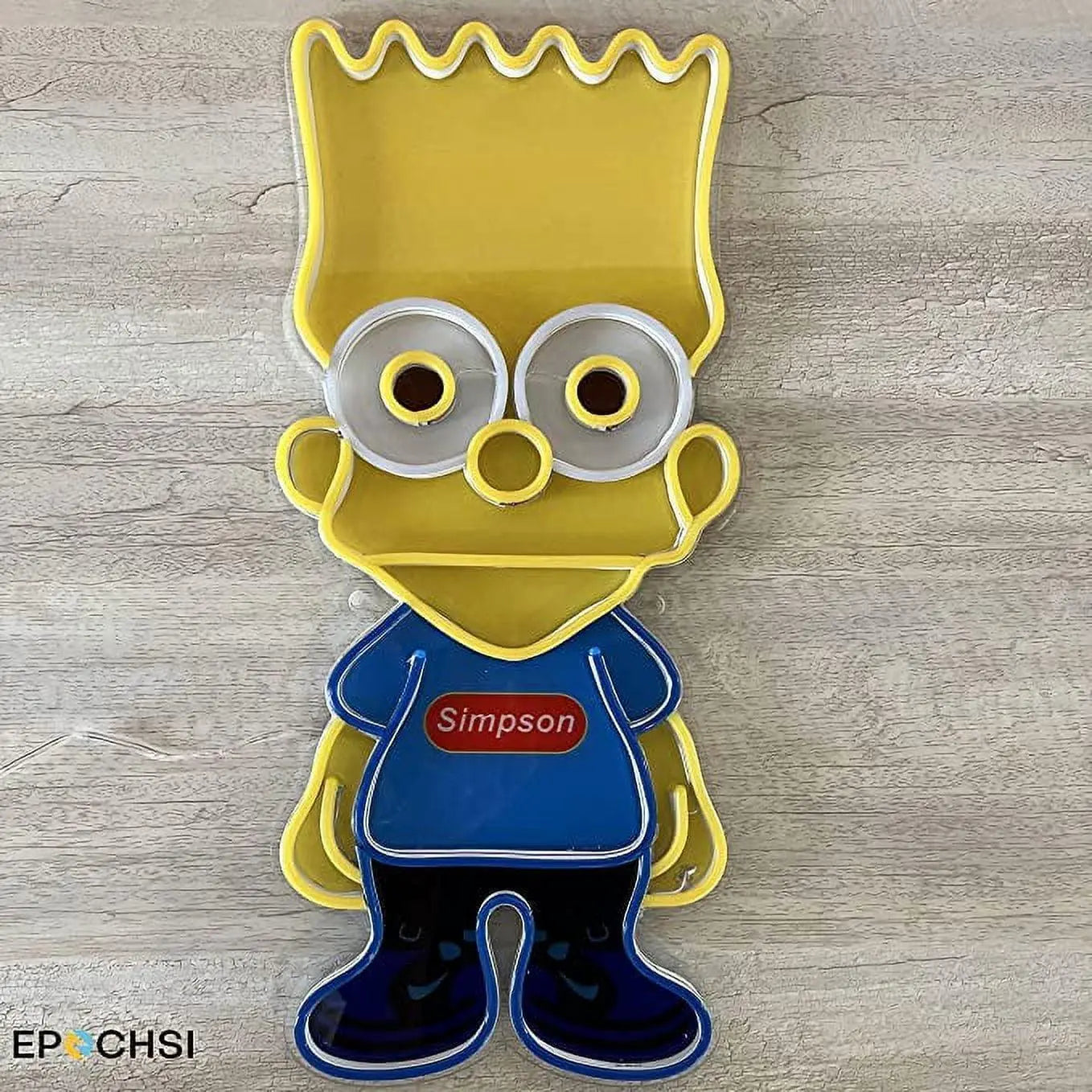 Simpson Neon LED Light-Up Sign  20 x 9 Inches Clear Edge Cut Acrylic Backing, with Dimmer - Bright and Premium built For Gaming and Kids Room Decor FYLZGO Signs